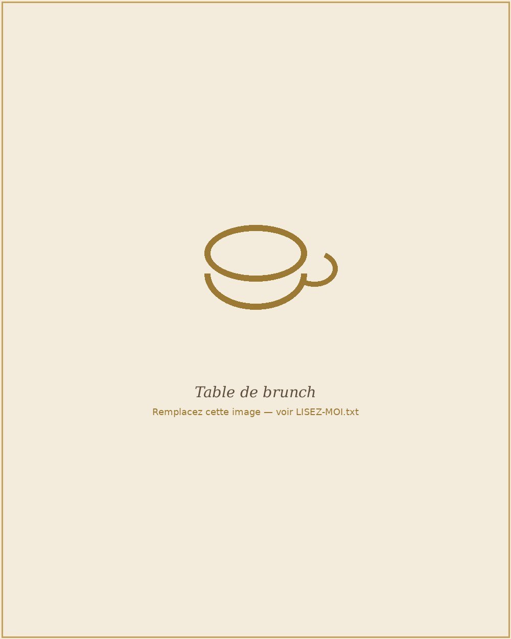 Table dressée pour le brunch du dimanche au Bec Gourmand