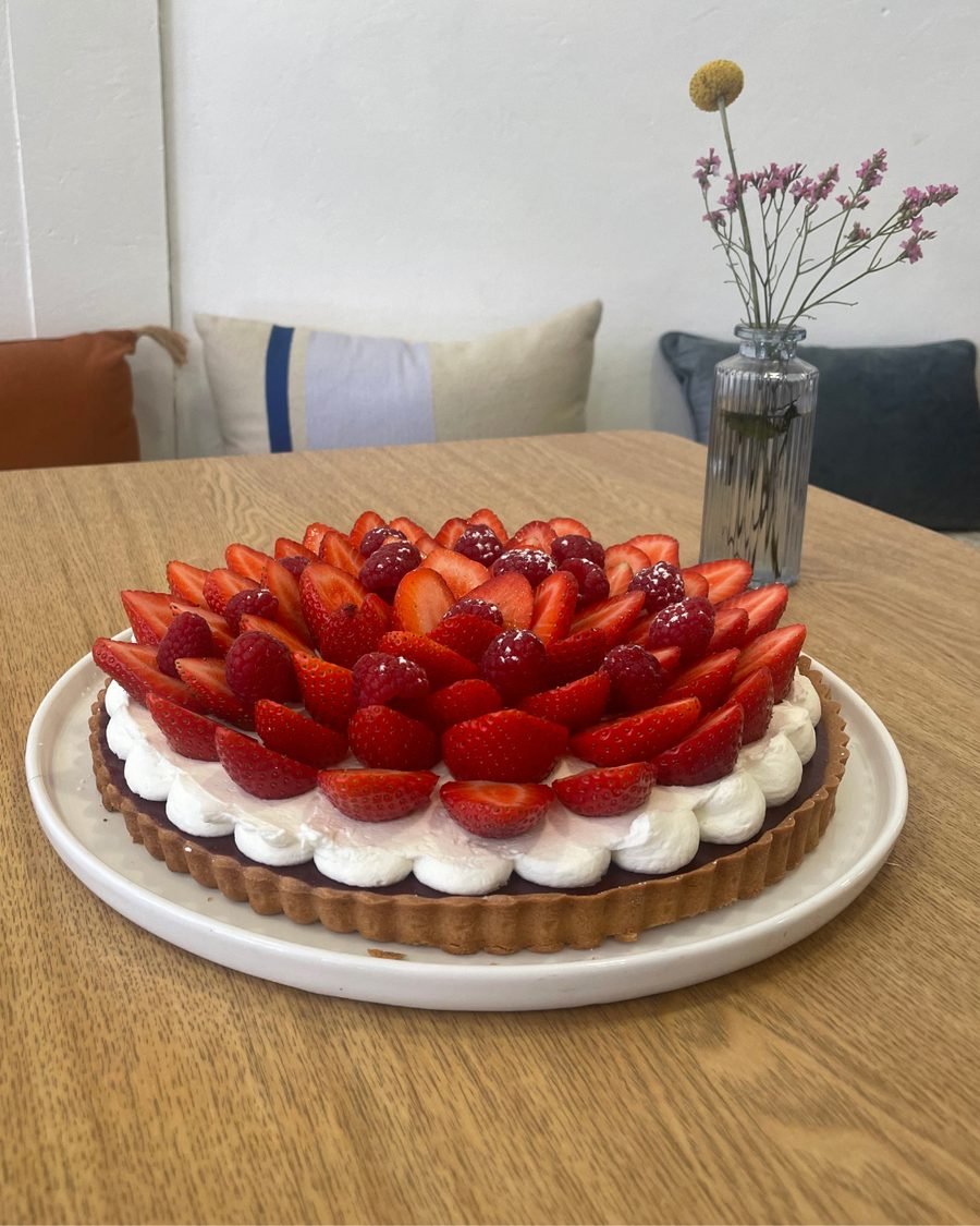 Tarte chocolat mascarpone aux fraises